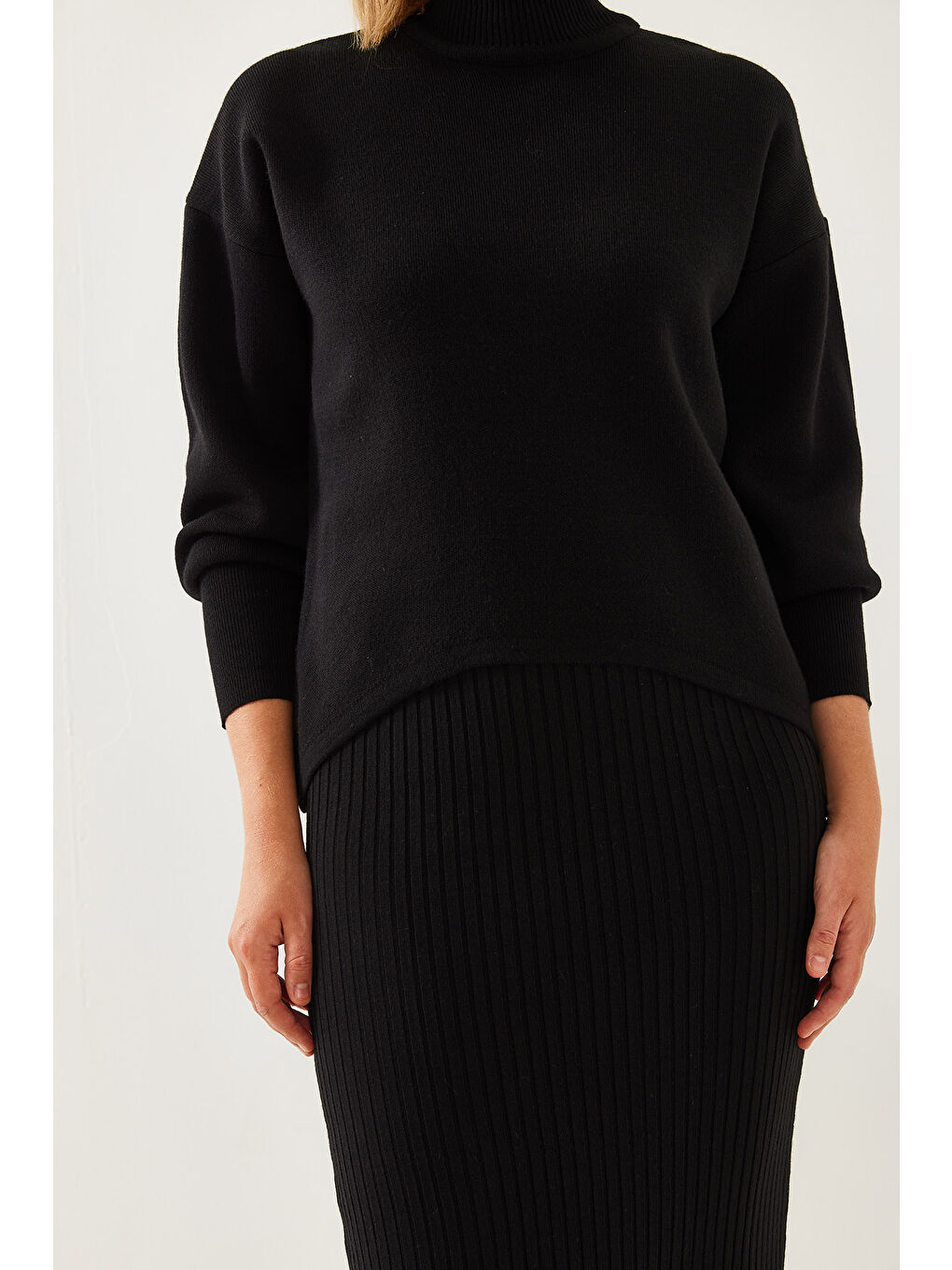 Siyah Kadın İkili Triko Takım-3