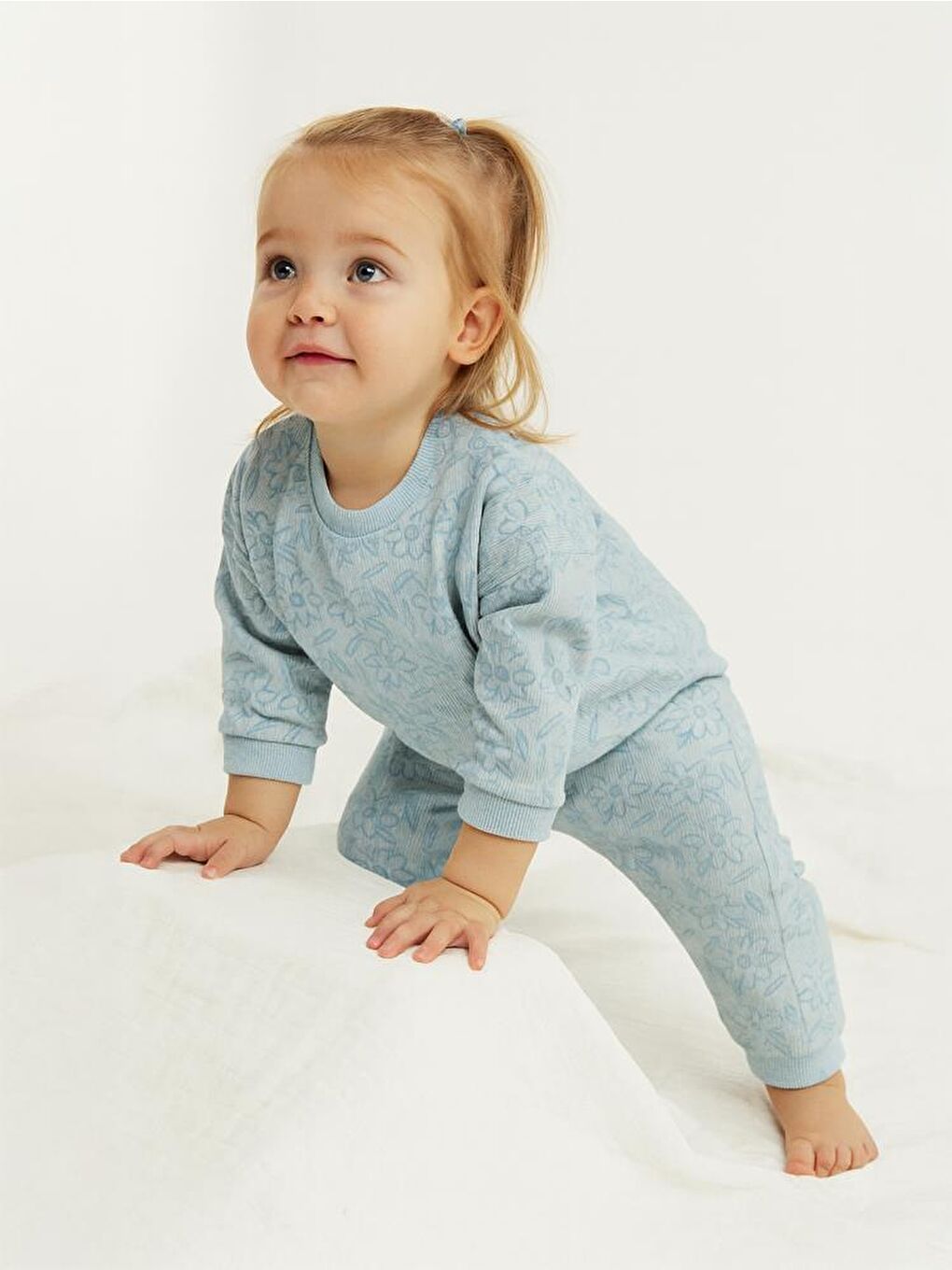 Yeşil Baby Çiçek Baskılı 6-18 Ay Takım-1