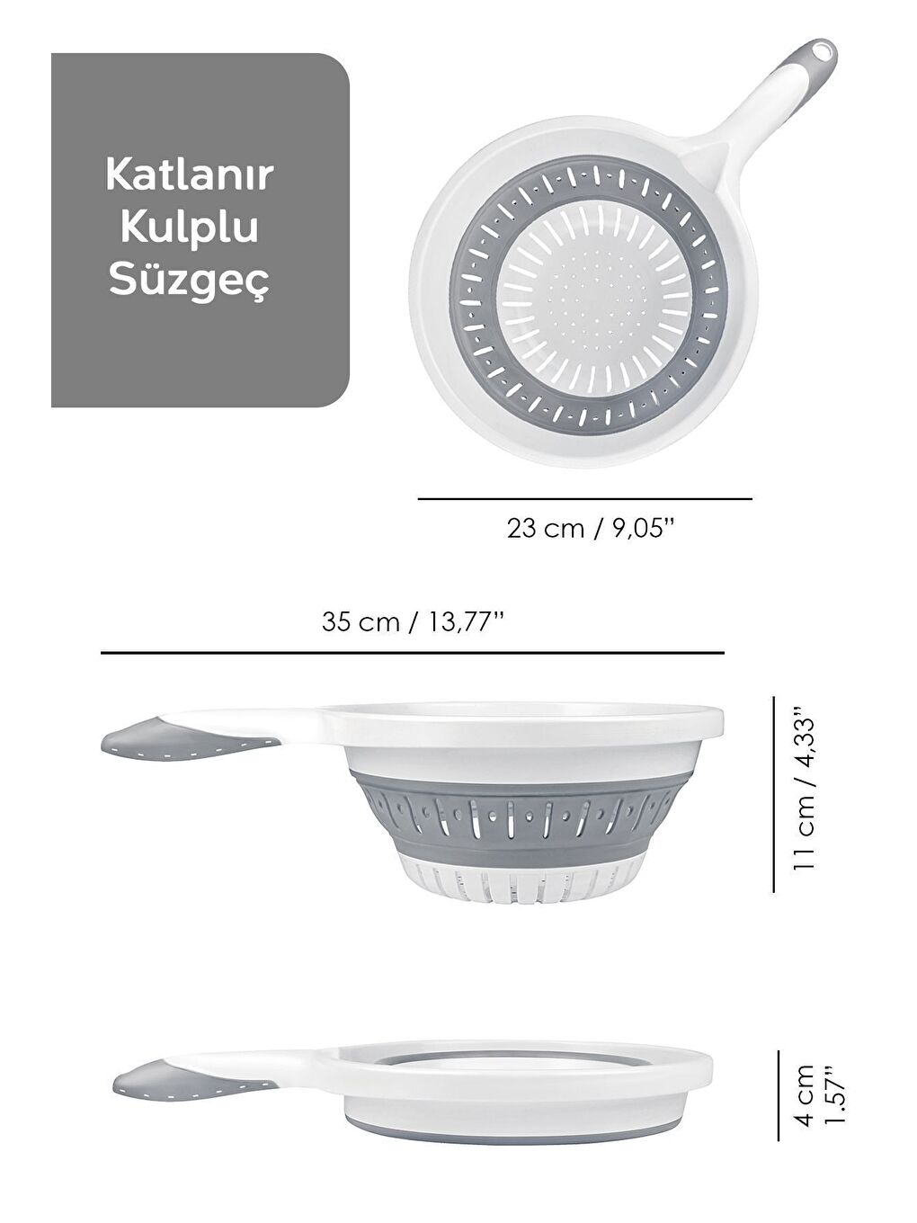 Gri 8 Parça Katlanır Akordiyon Set Katlanabilir Çamaşır Sepeti Kova Maşrapa Leğen Badya Süzgeç Seti-6