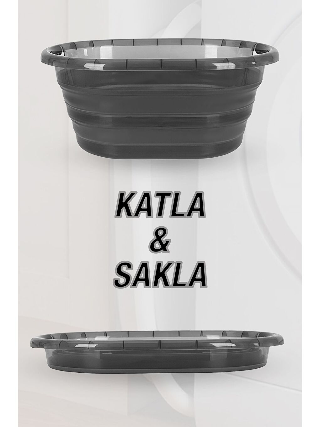 Antrasit 2'li Çamaşır Sepeti Seti 90lt İki Bölmeli Kirli Çamaşır Sepeti Akordiyon Katlanabilir Sepet Platin-1