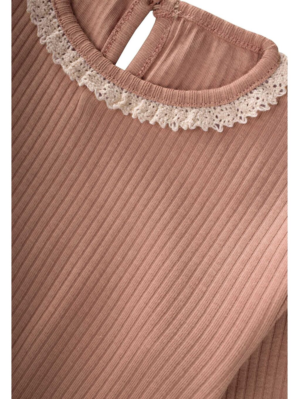 Kahverengi Dantelli Uzun Kollu Mevsimlik Takım 0-3 Yaş A Kahve-3