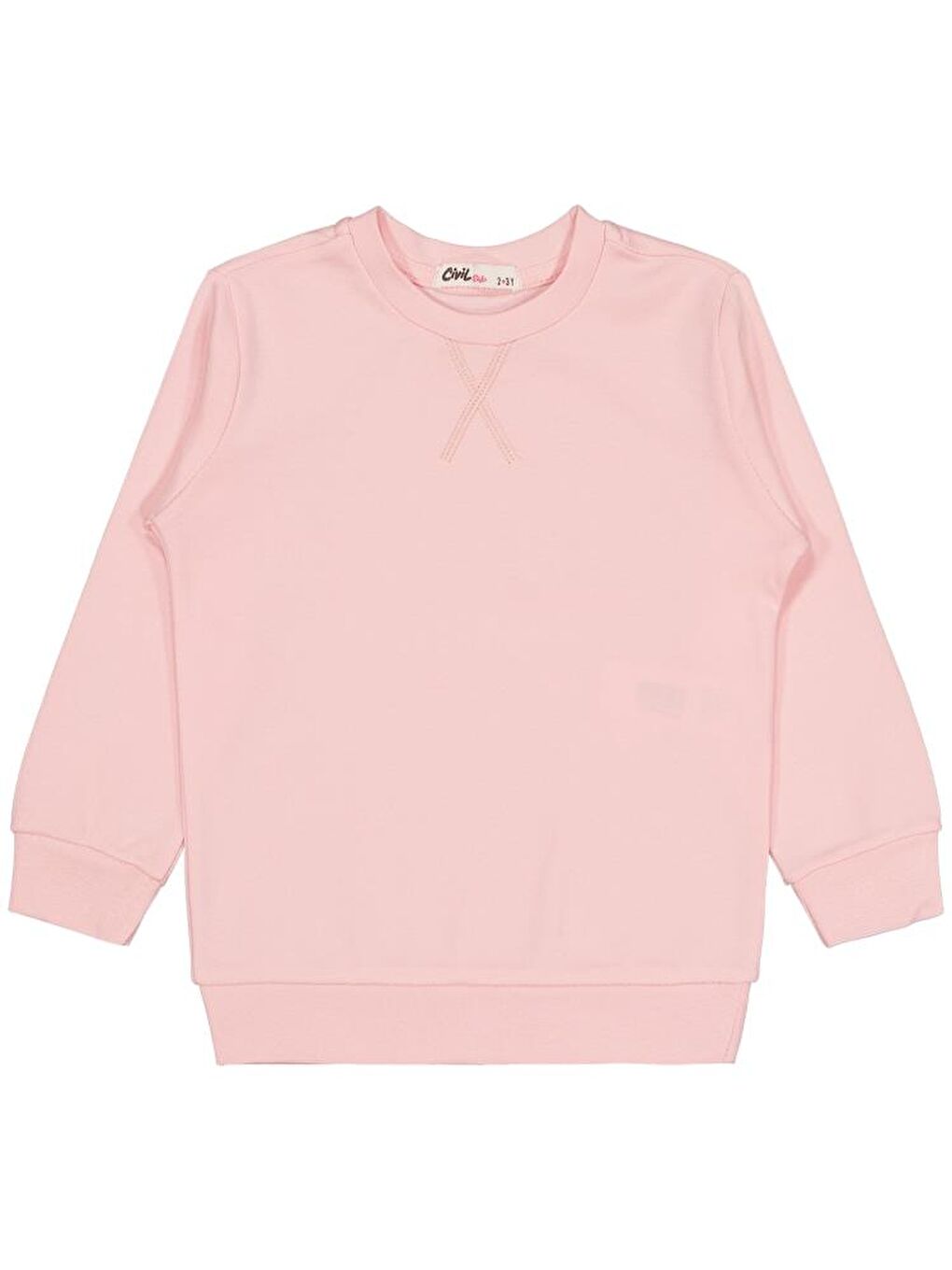 Pembe Girls Düz 2-5 Yaş Sweatshirt