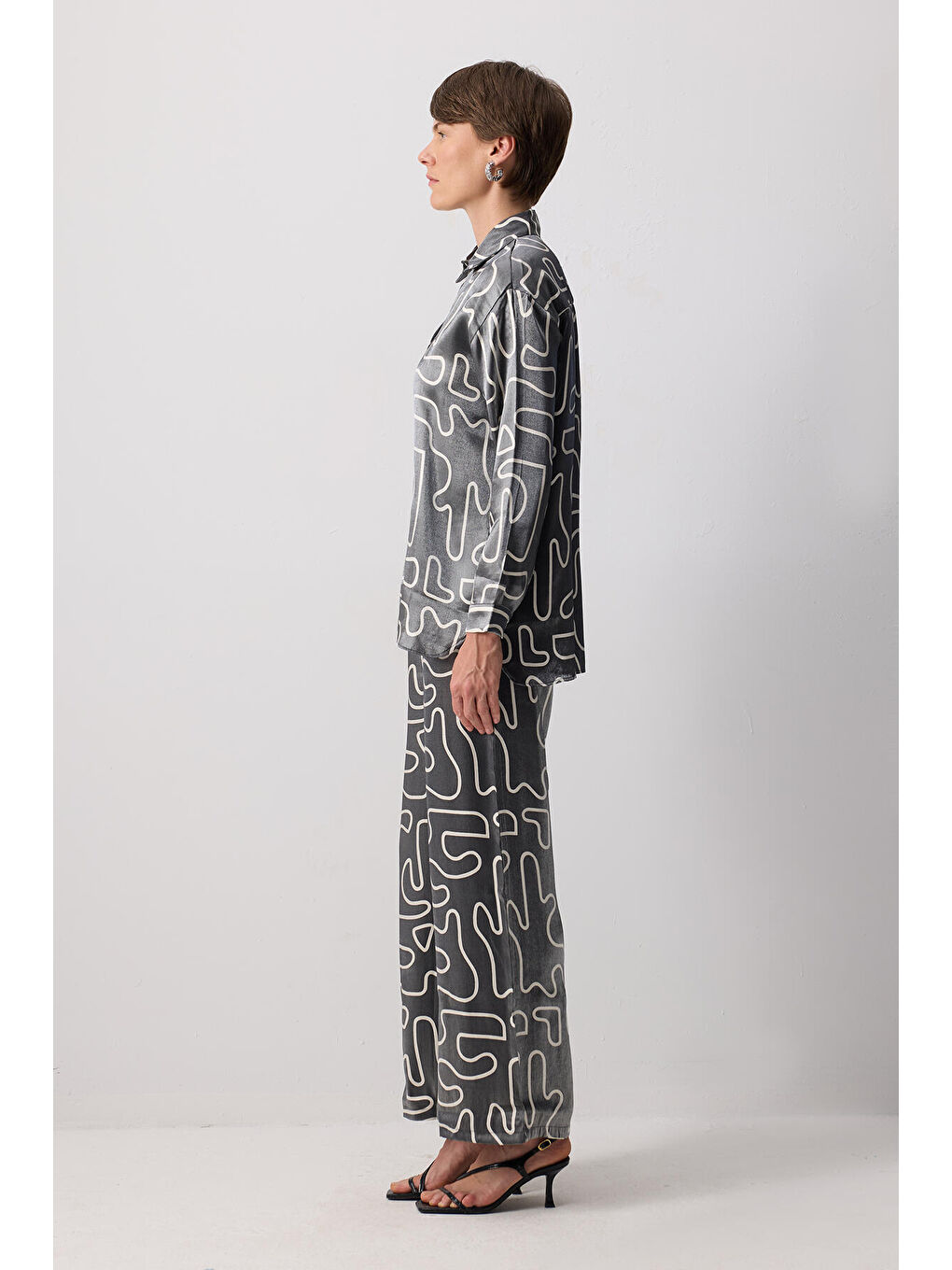 Siyah Gömlek Pantolon Viskon Takım-2