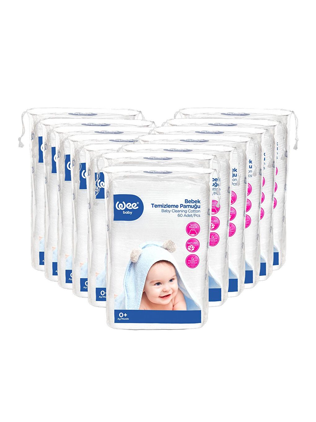 Bebek Temizleme Pamuğu Seti (60x12 720 Adet)-1