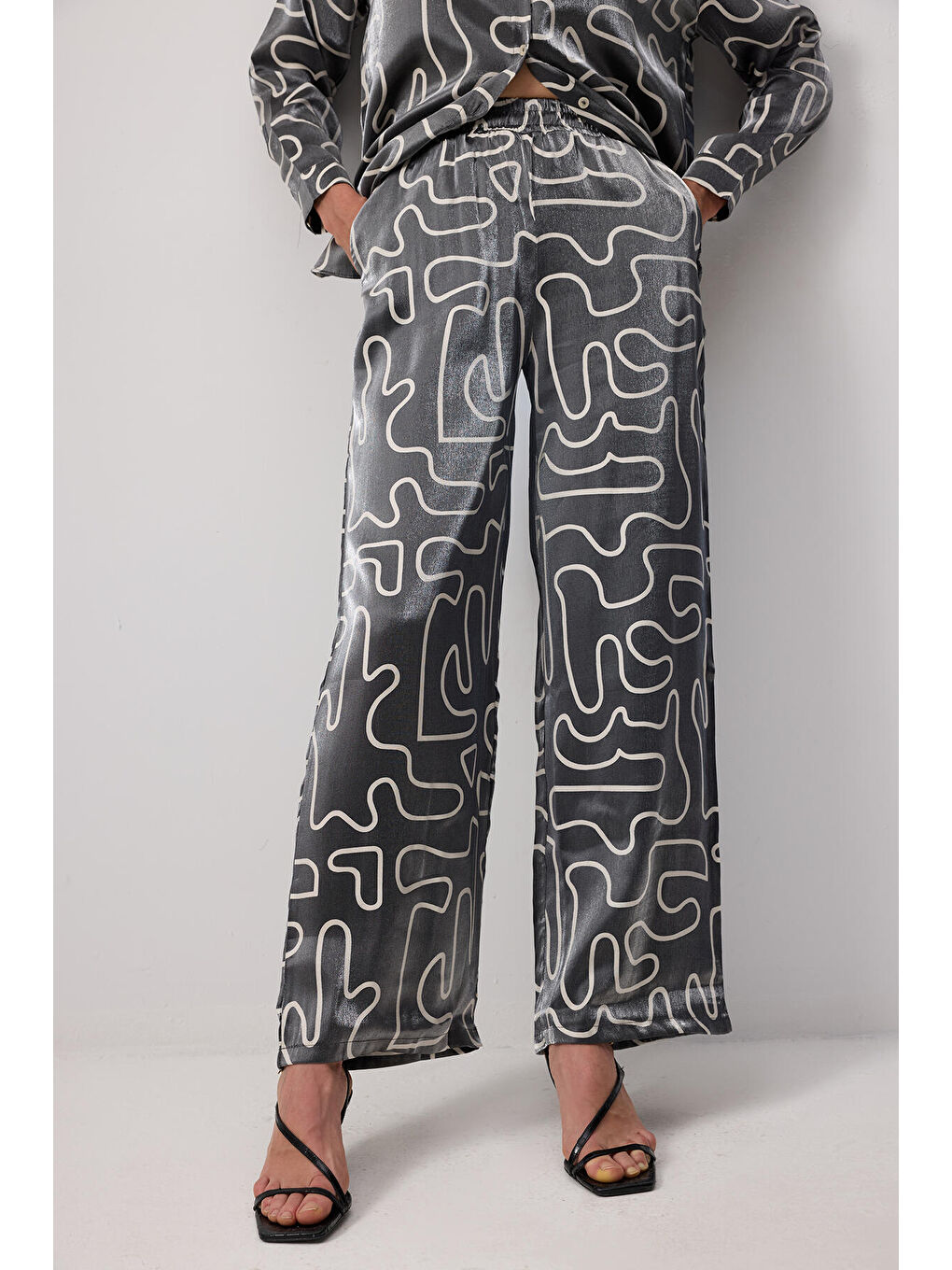 Siyah Gömlek Pantolon Viskon Takım-4