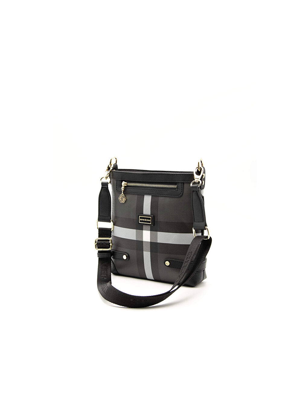 Siyah Kadın Çapraz Çanta 1120-44388 SILVER POLO ÇAPRAZ BAYAN ÇANTASI MK129 SİYAH-MAT SİYAH-4