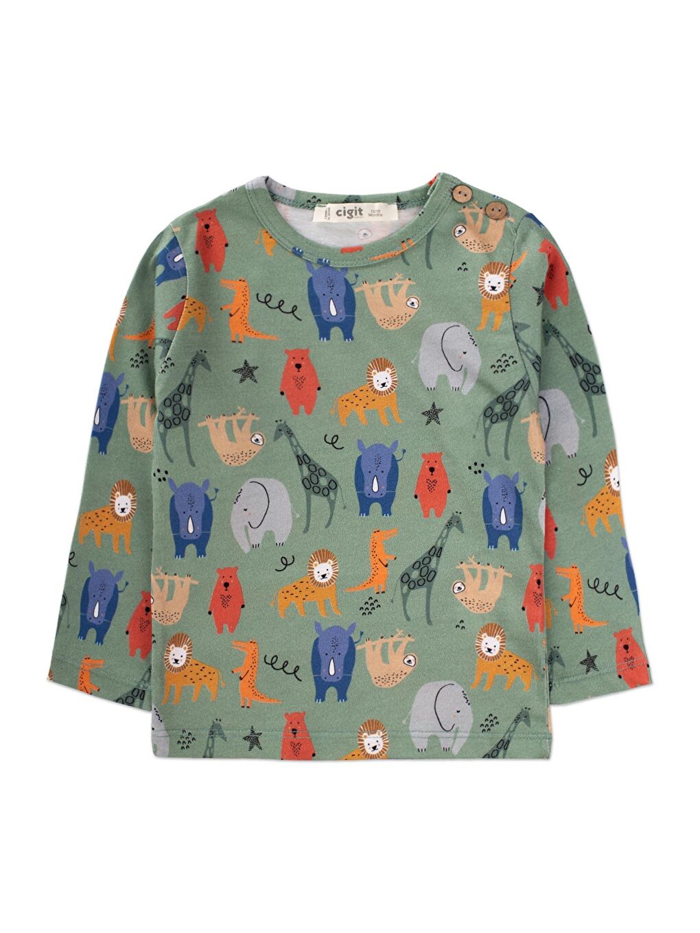 Desenli Mevsimlik  Sweatshirt  1-4 Yaş Yeşil