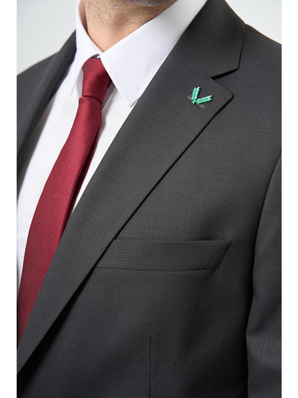 Koyu Antrasit Yünlü Elastanlı 6 Drop Comfort Fit Klasik Takım Elbise 1001235904-2