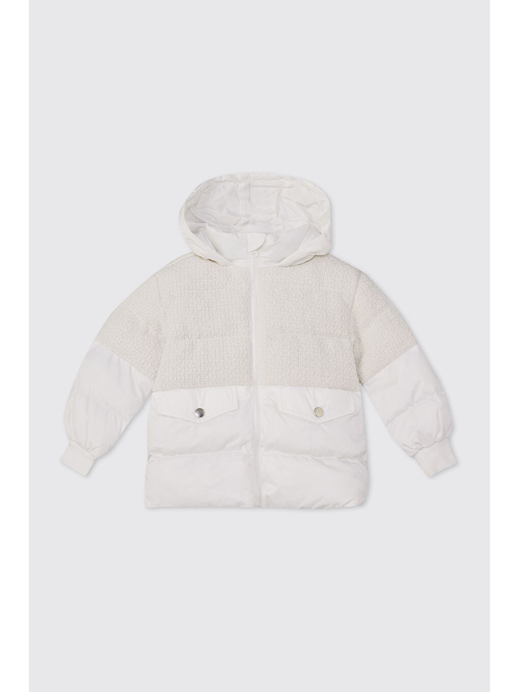 Kız Çocuk Şişme Beyaz Mont-2