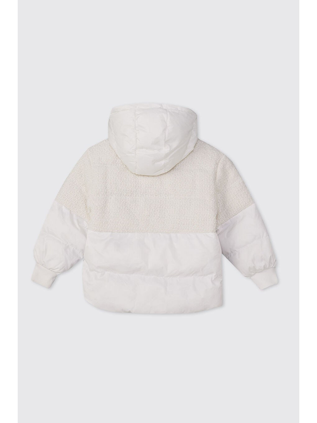 Kız Çocuk Şişme Beyaz Mont-3
