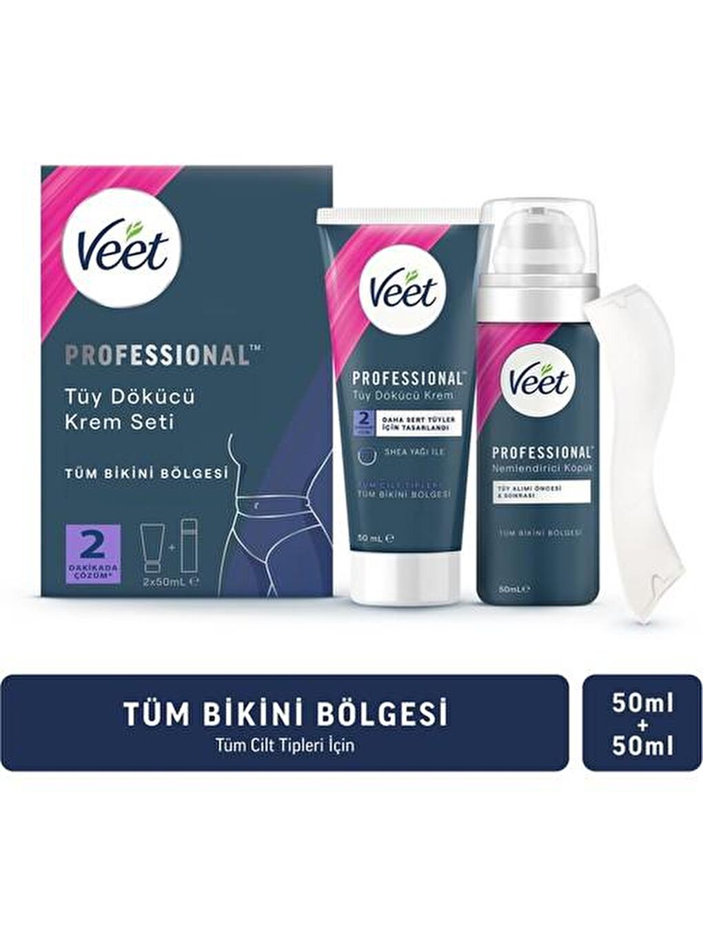 Veet Renksiz Professional Bikini Bölgesi Tüm Ciltler Tüy Dökücü Krem Seti