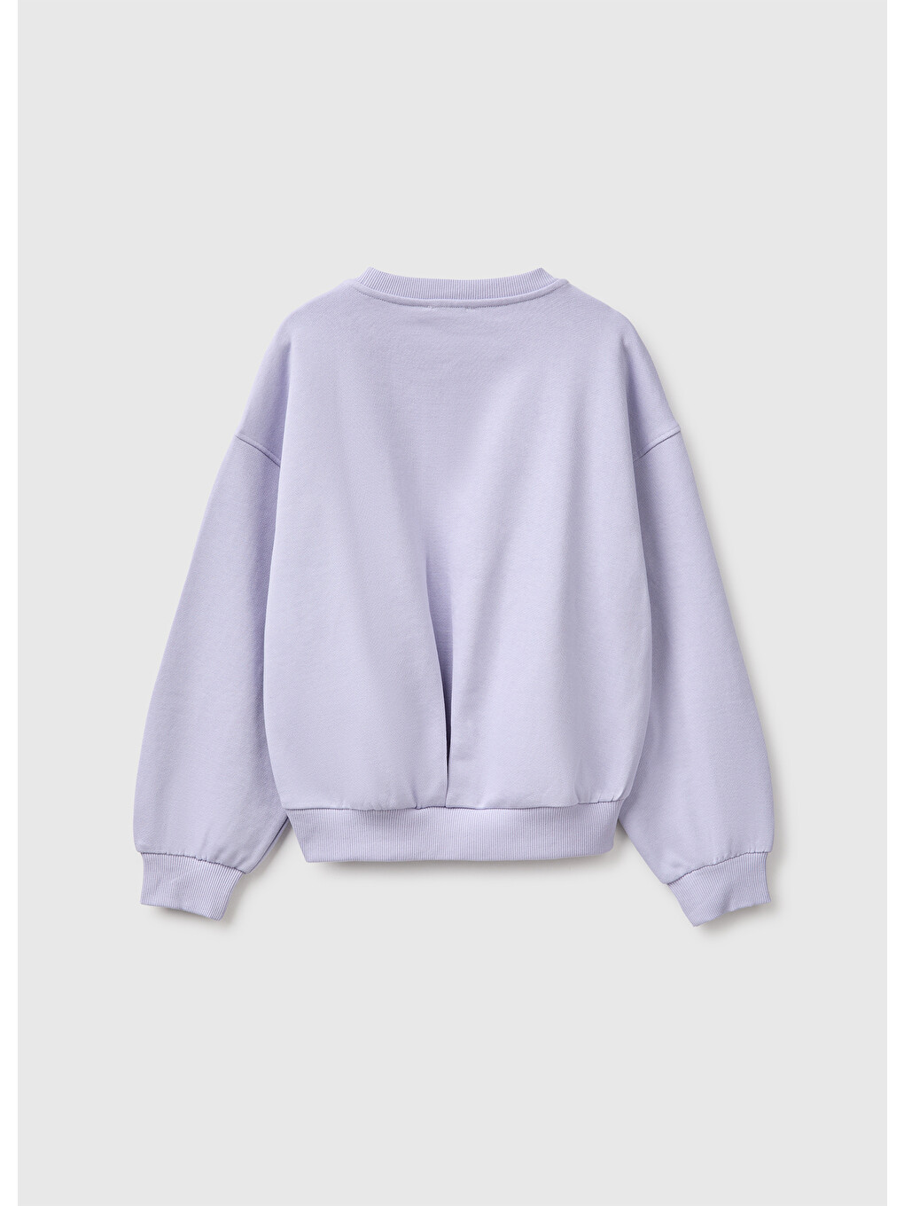 Kız Çocuk Lila Ribanalı Uzun Kollu Bisiklet Yaka Sweatshirt-1
