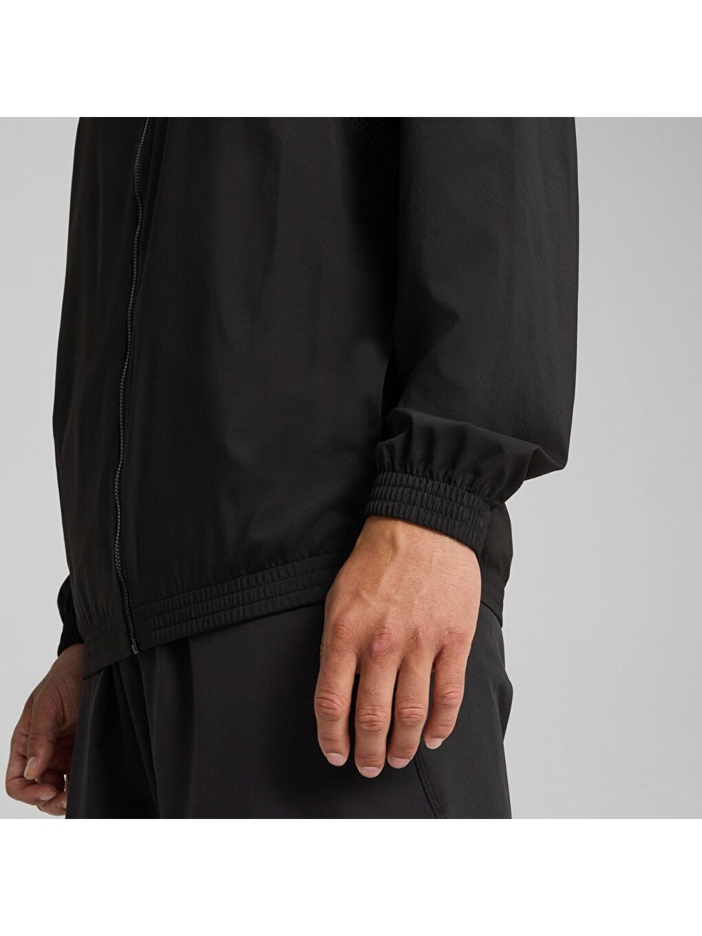 Fit Woven Full Zip Erkek Siyah Fermuarlı Sweatshirt-3