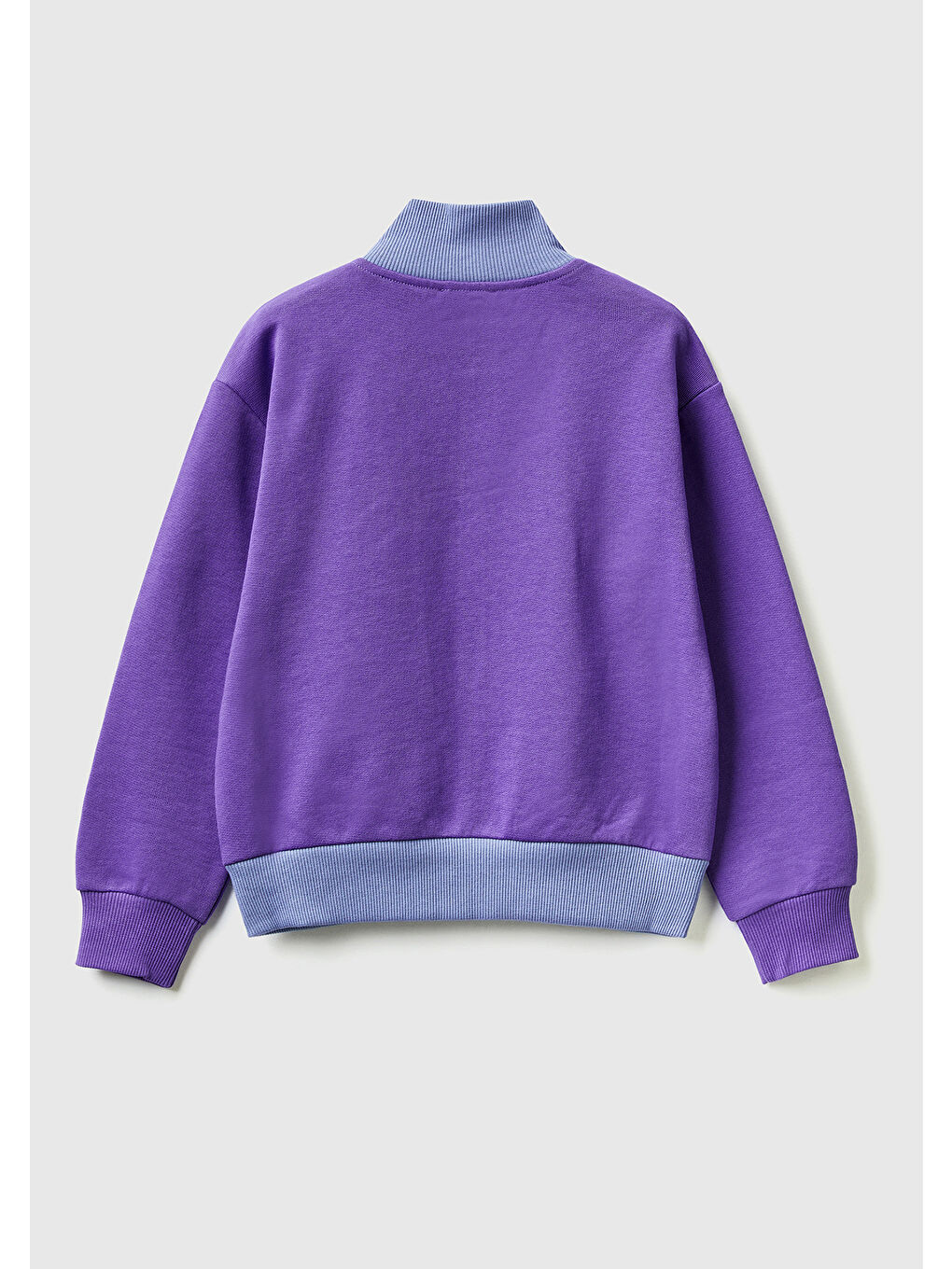 Kız Çocuk Mor Mix Slogan Baskılı Dik Yaka Sweatshirt-1