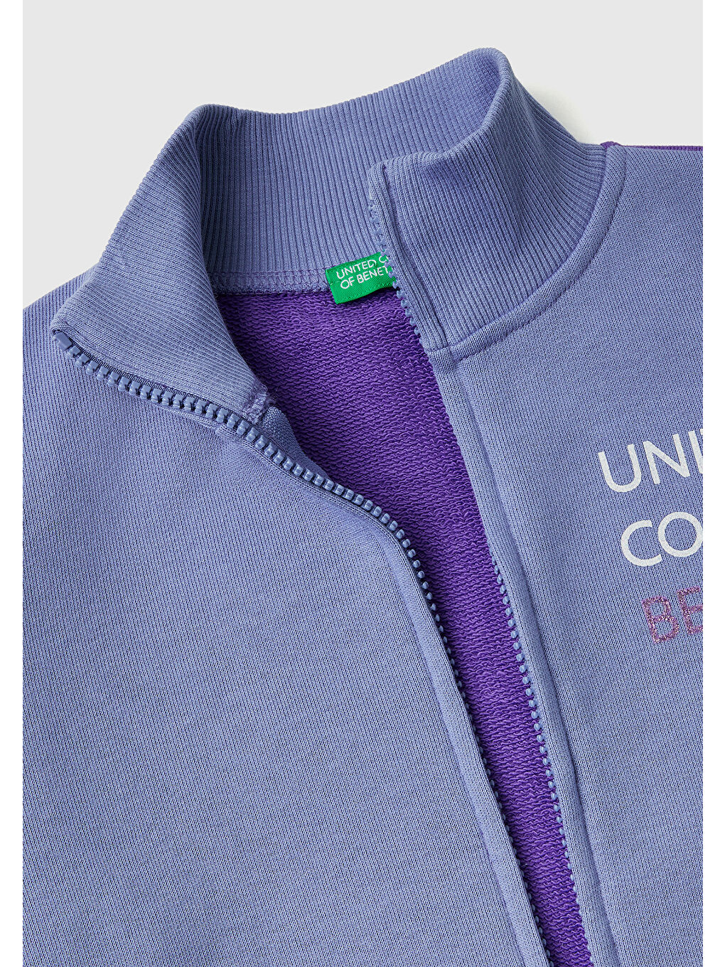 Kız Çocuk Mor Mix Slogan Baskılı Dik Yaka Sweatshirt-2