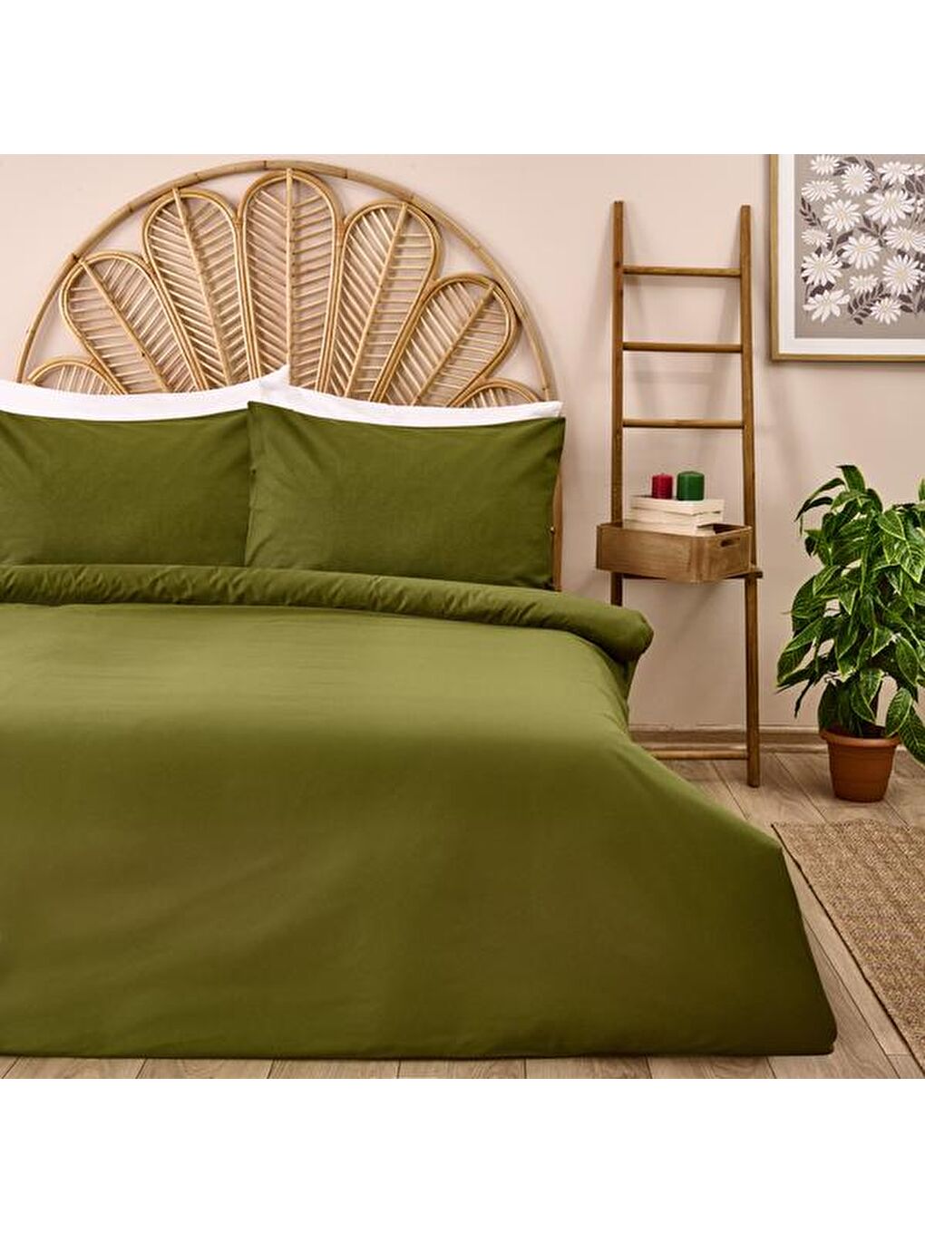 Soft Çift Kişilik Nevresim Takımı - Haki