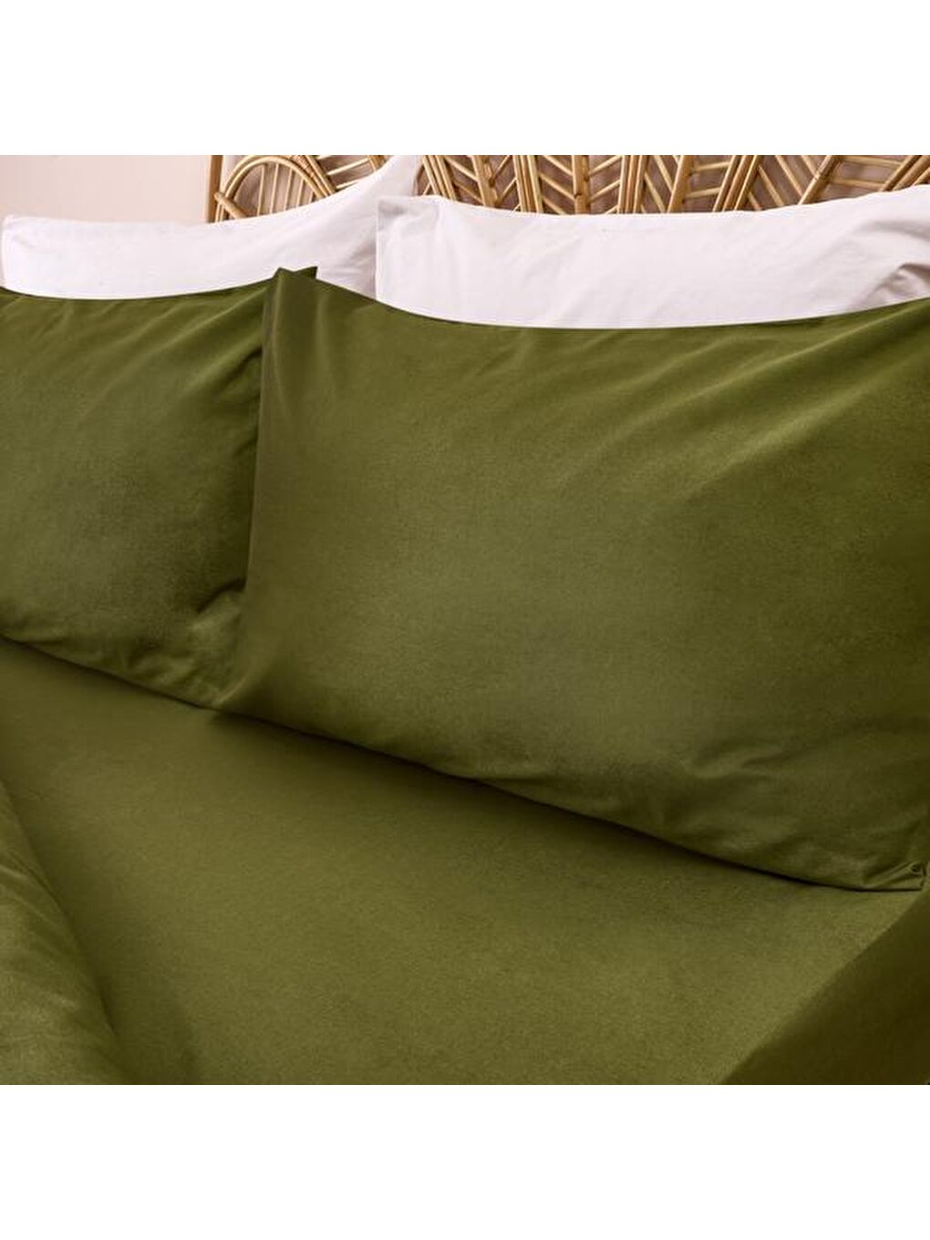 Soft Çift Kişilik Nevresim Takımı - Haki-1