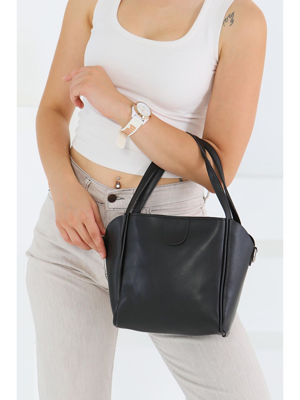 Kadın Siyah Mini Kol Çantası - 27468