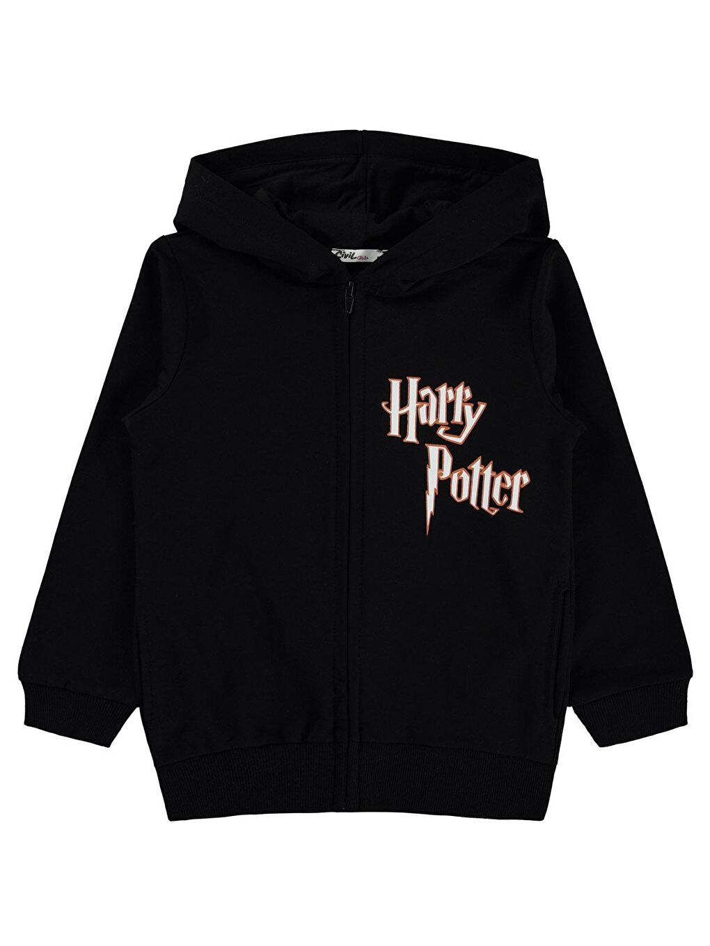 Civil Siyah Harry Potter Kız Çocuk Fermuarlı Sweatshirt 6-9 Yaş Siyah