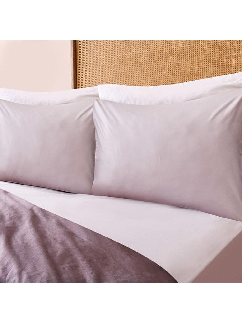 Soft Çift Renkli Çift Kişilik Nevresim Takımı - Bej / Taş-3