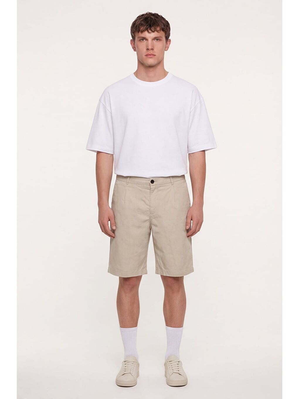 Bej Erkek Şort Kapri