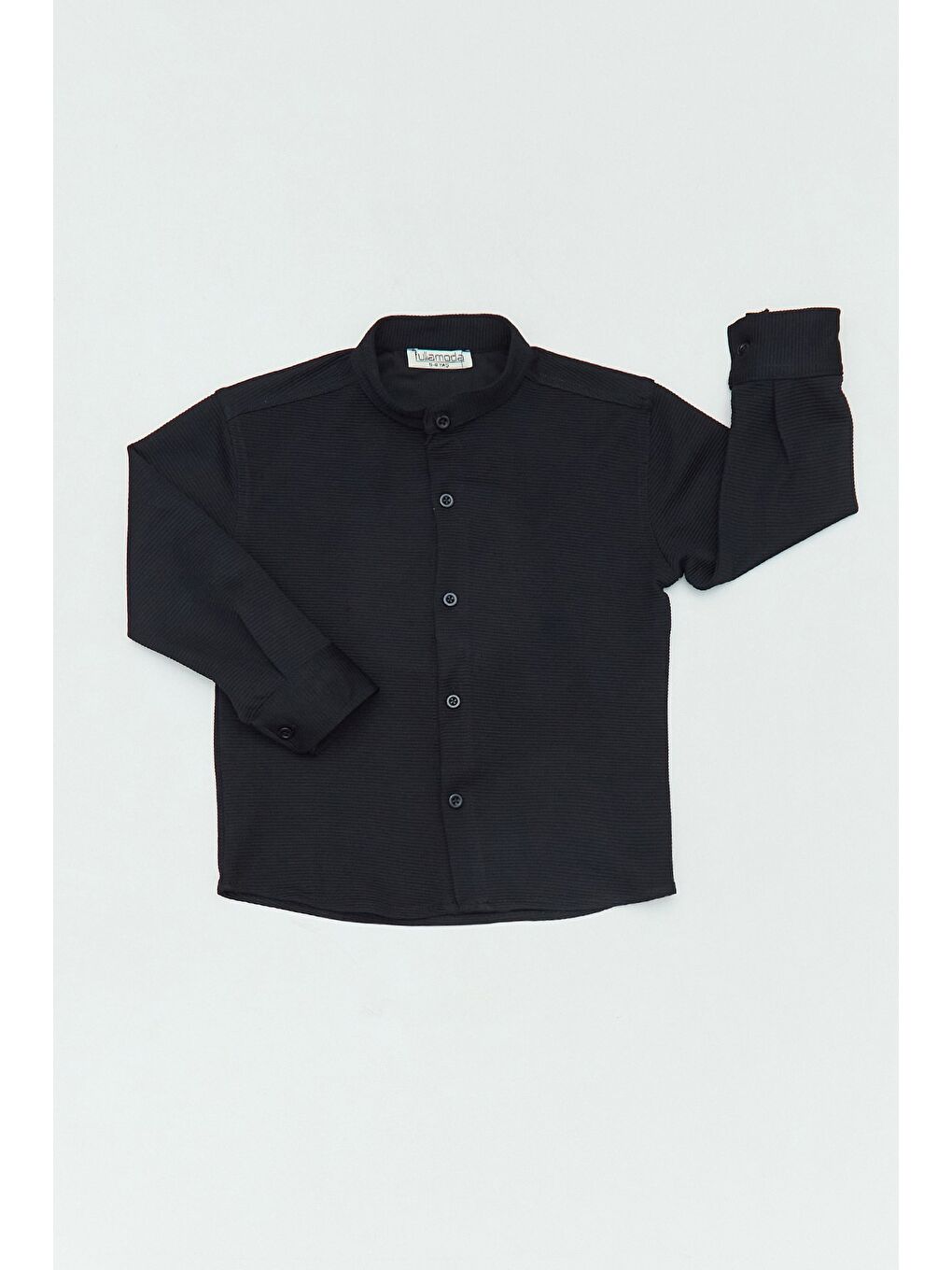 Siyah Basic Hakim Yaka Erkek Çocuk Gömlek-3