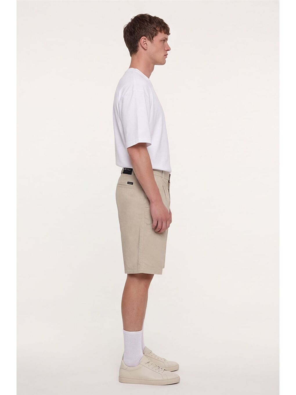 Bej Erkek Şort Kapri-1