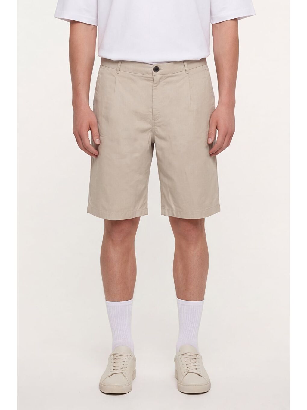 Bej Erkek Şort Kapri-3