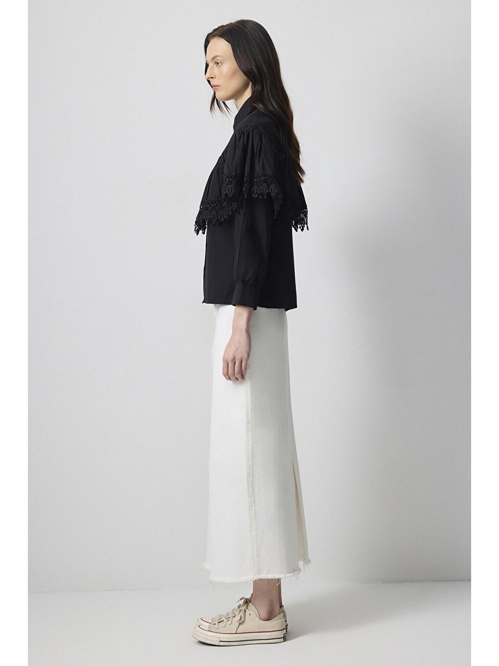 Siyah Fisto Detaylı Gömlek-2