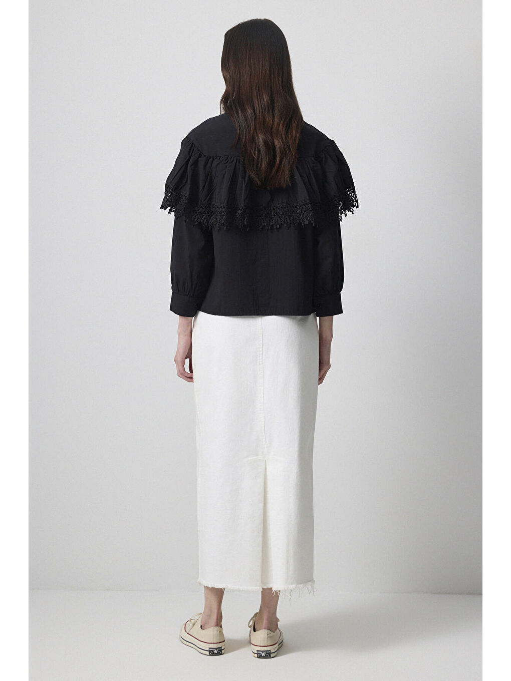 Siyah Fisto Detaylı Gömlek-3