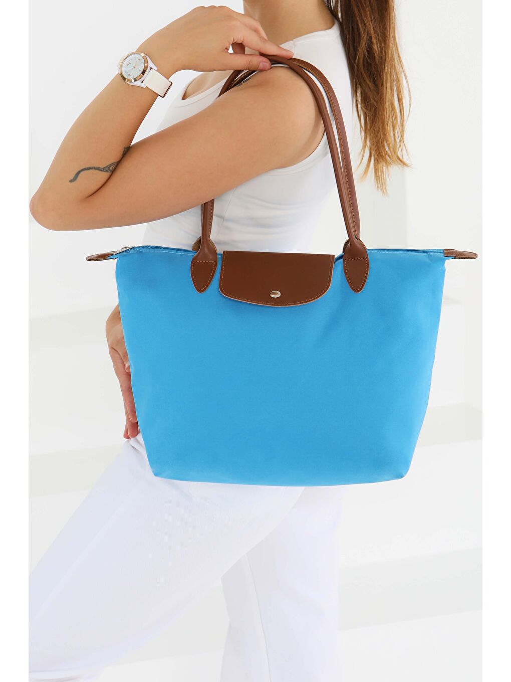 Kadın Mavi Kol Çantası - 27467-3