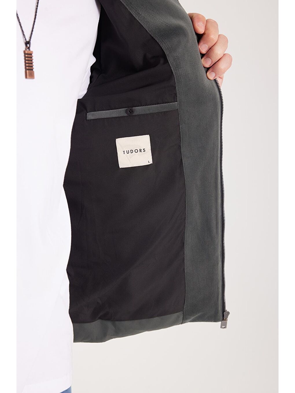 Erkek Regular Fit Normal Kesim Kaz Tüyü Çift Cepli Fermuarlı Sıcak Tutan Haki Mont-2