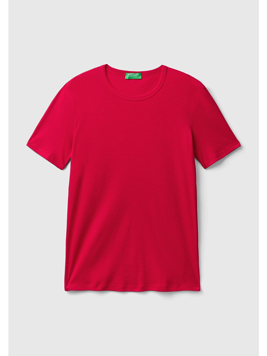 United Colors Of Benetton Kırmızı Kadın Kırmızı  100 Pamuk Basic Kısa Kollu Bisiklet Yaka T Shirt - 1