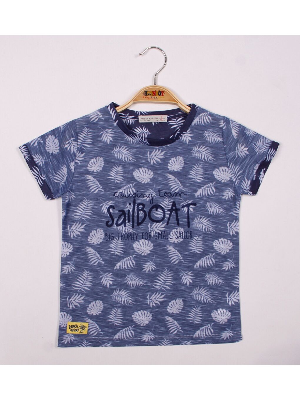 Lacivert Erkek Çocuk Sail Boat Baskılı Tişört