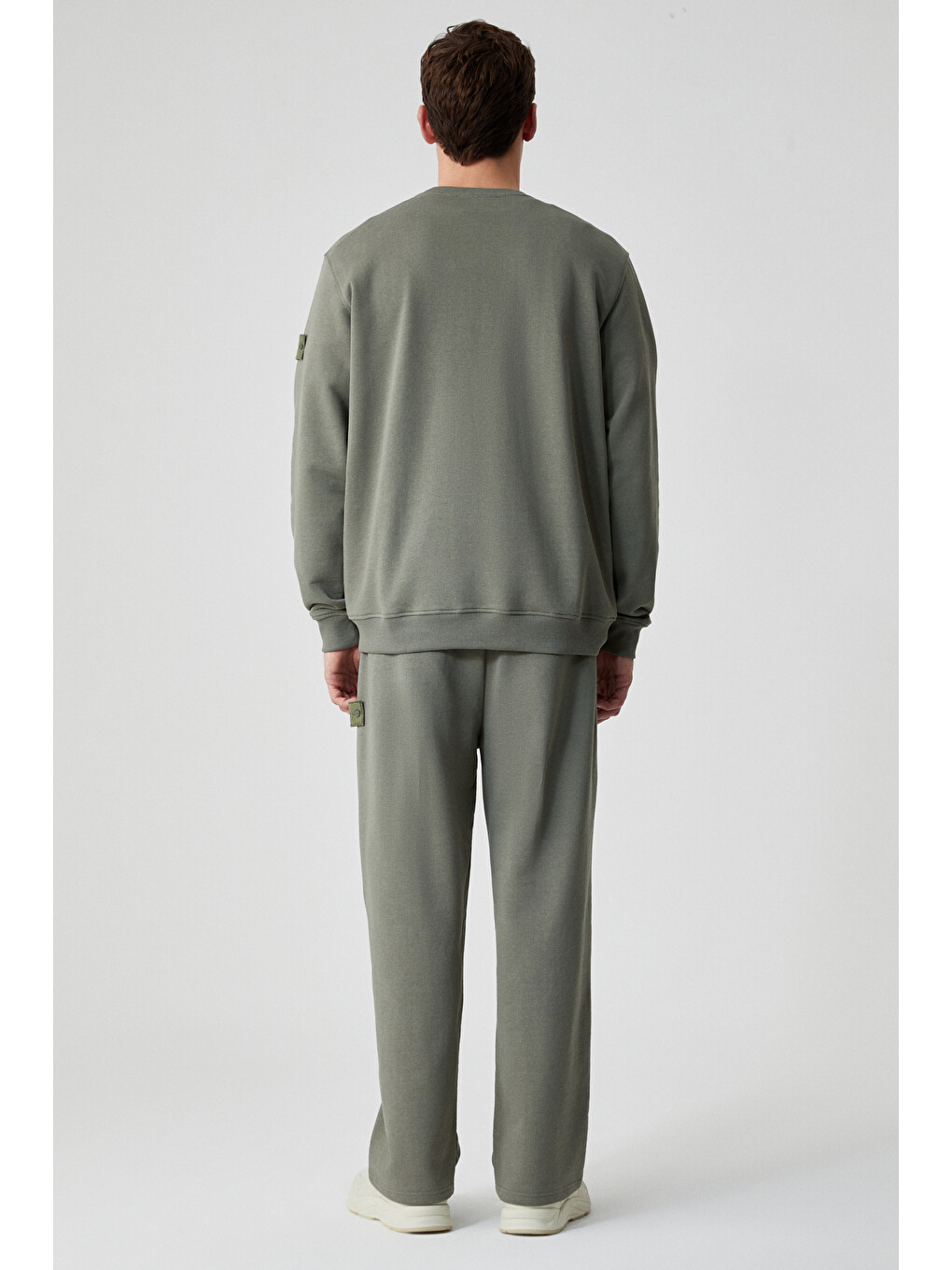 Ollıe Erkek Bisiklet Yaka Regular Uzun Kollu Nakış Detaylı Haki Sweatshirt-7