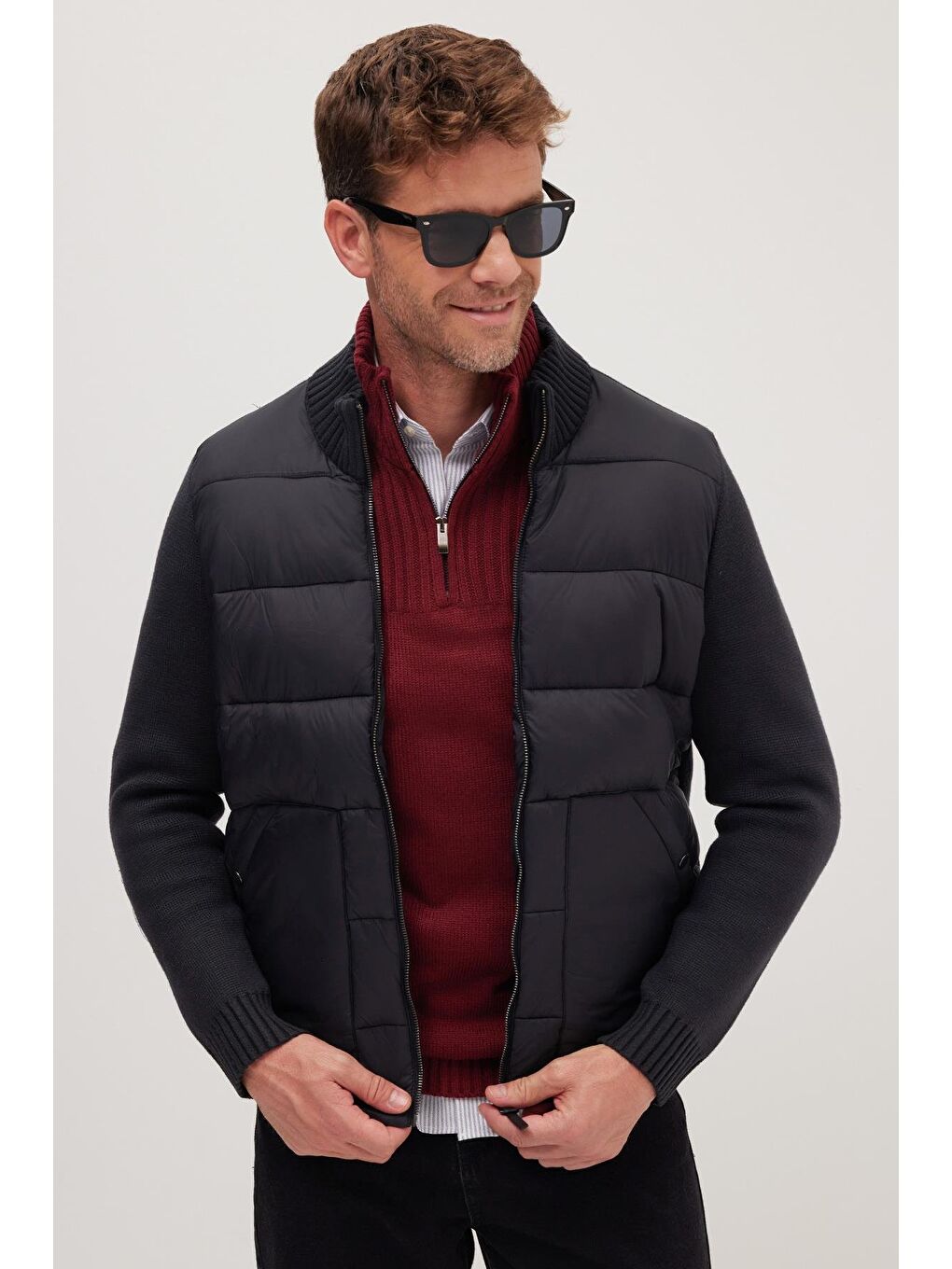 Erkek Regular Fit Klasik Kesim Fermuarlı Çift Cepli Sıcak Tutan Dik Yaka Siyah Mont-3