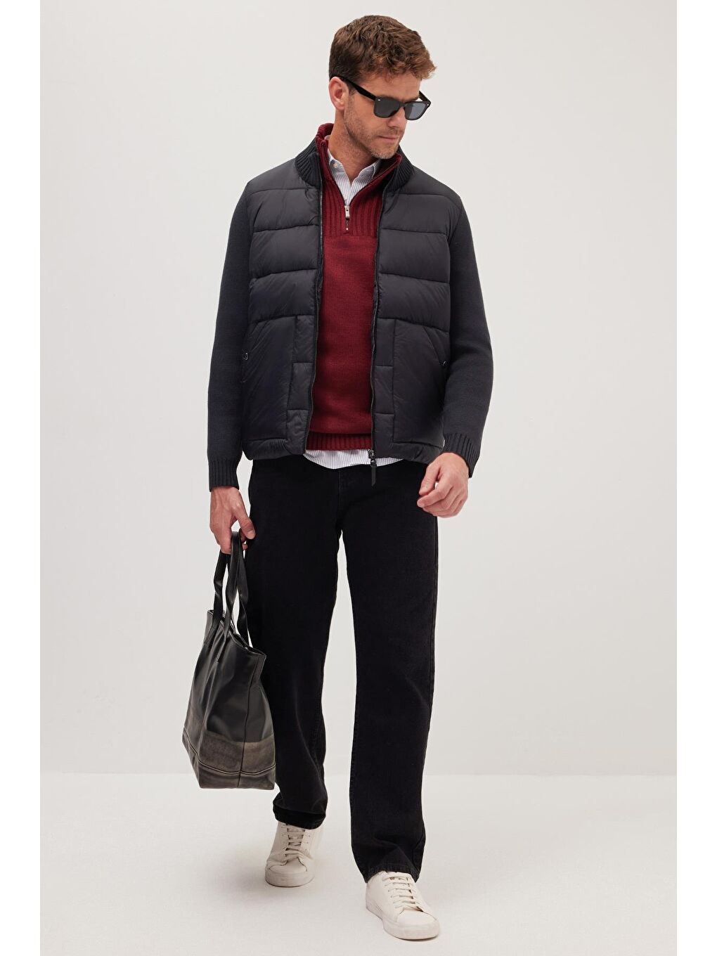 Erkek Regular Fit Klasik Kesim Fermuarlı Çift Cepli Sıcak Tutan Dik Yaka Siyah Mont-4