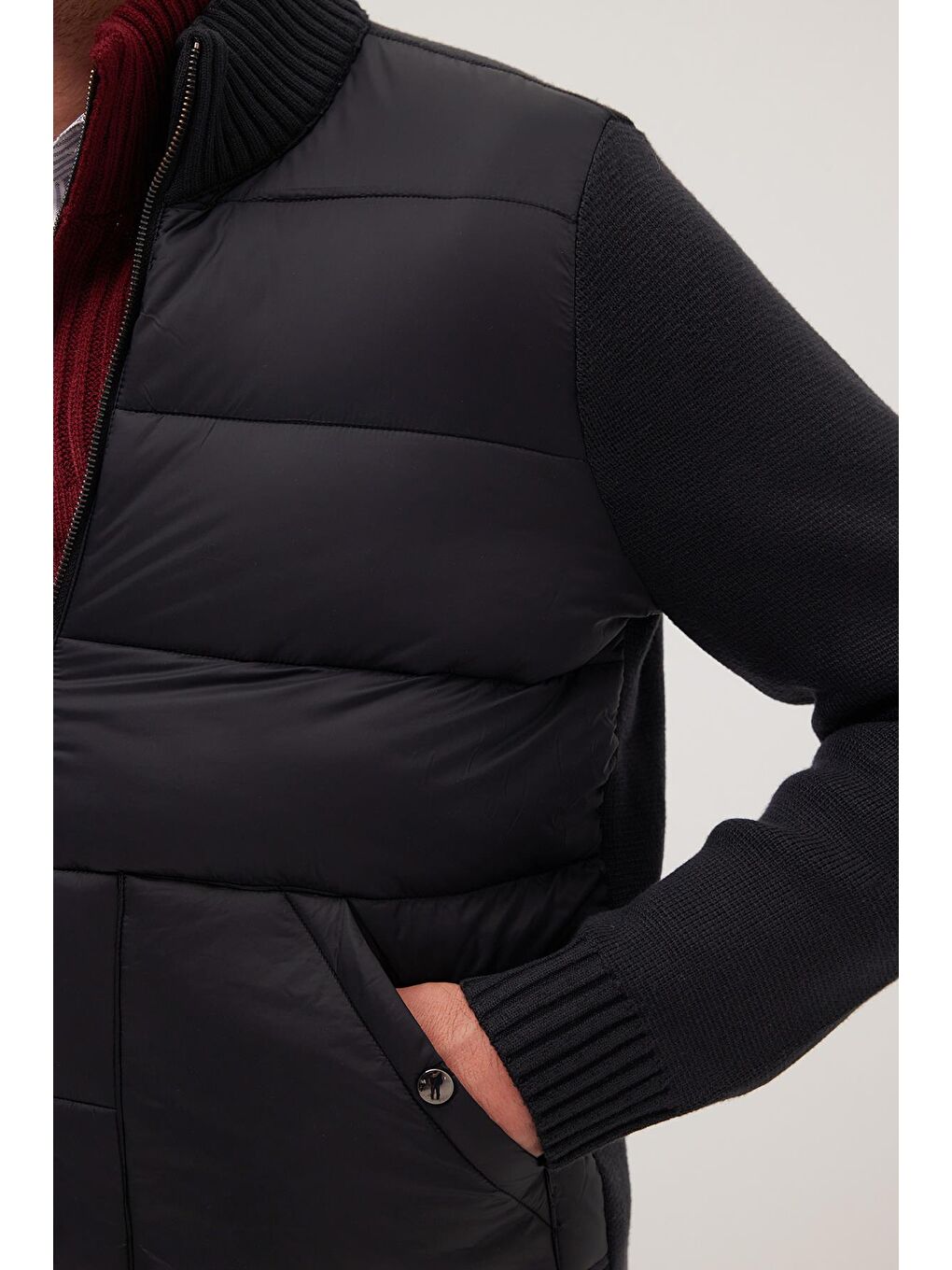 Erkek Regular Fit Klasik Kesim Fermuarlı Çift Cepli Sıcak Tutan Dik Yaka Siyah Mont-5