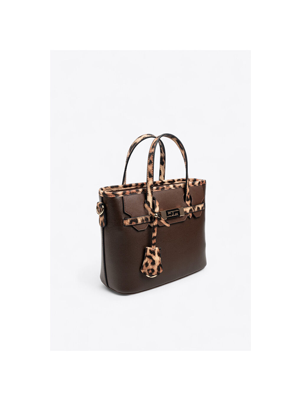 Kahverengi Kadın Omuz Çantası 1185-48467 SILVER POLO BAYAN ÇANTASI M105 KAHVE-MAT LEOPAR TABA-1