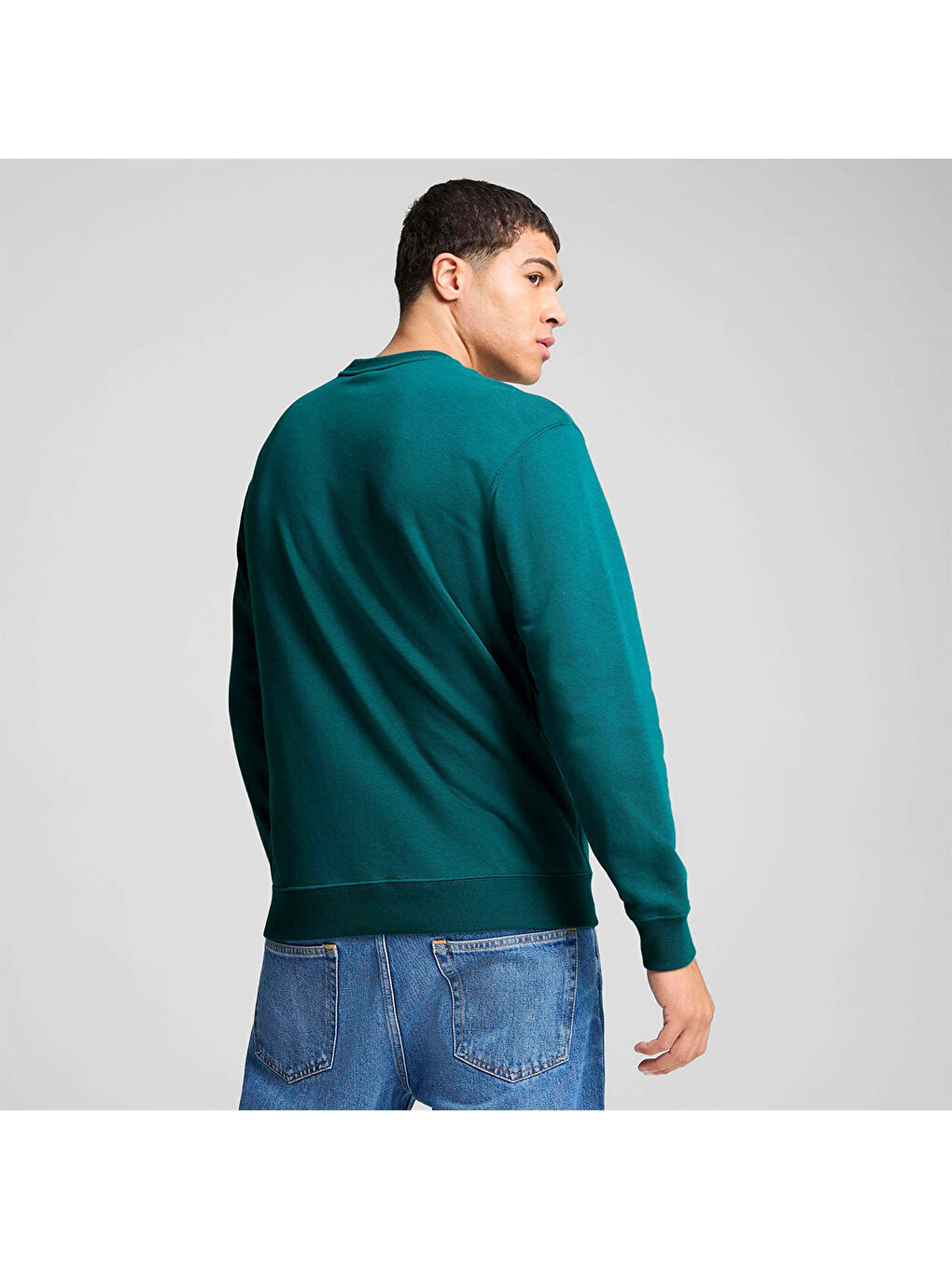 Squad Erkek Yeşil Yuvarlak Yaka Sweatshirt-3