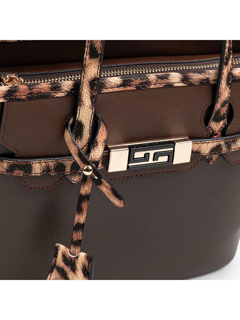 Kahverengi Kadın Omuz Çantası 1185-48467 SILVER POLO BAYAN ÇANTASI M105 KAHVE-MAT LEOPAR TABA-2