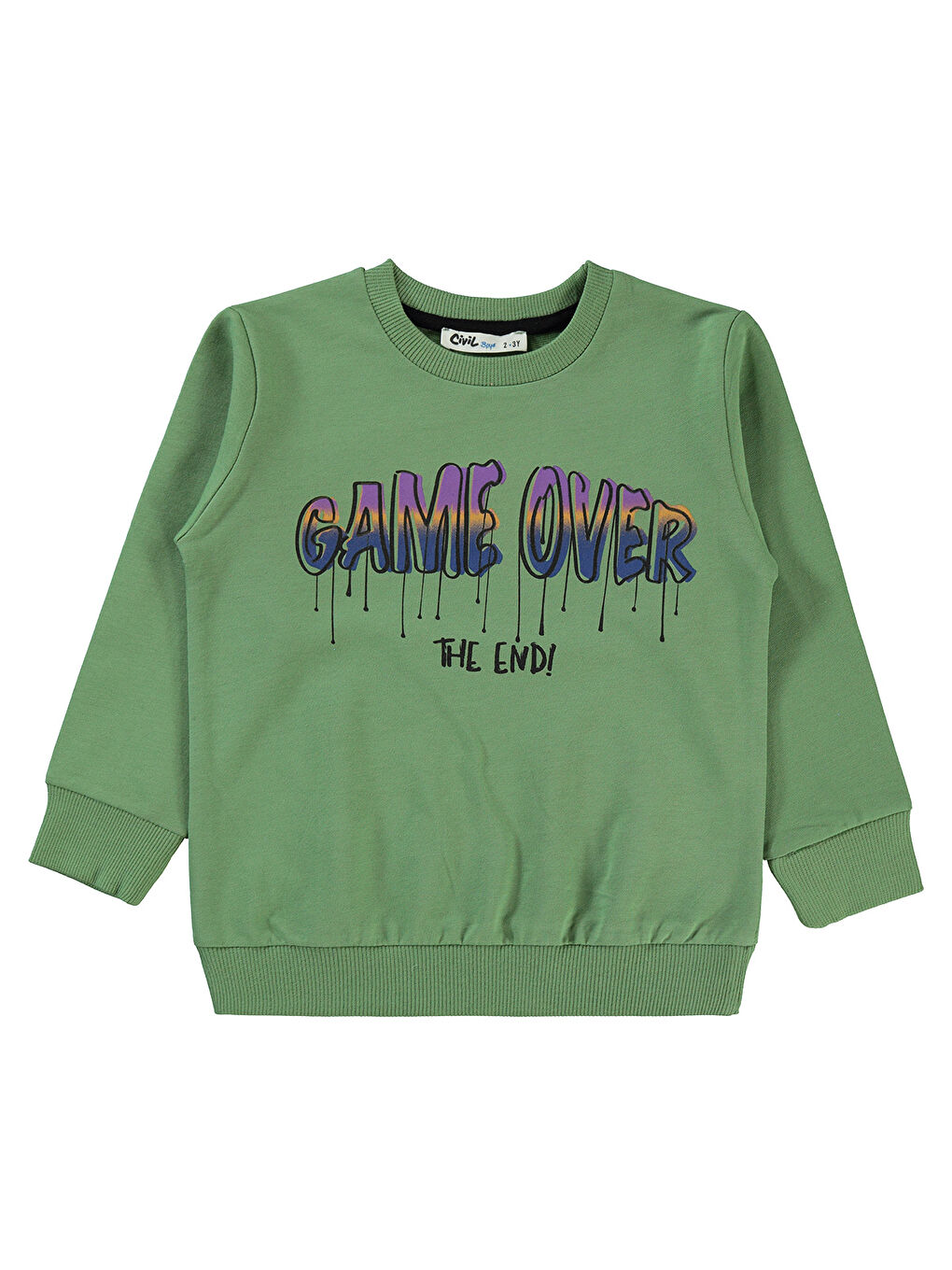 Civil Yeşil Erkek Çocuk Sweatshirt 2-5 Yaş Yeşil