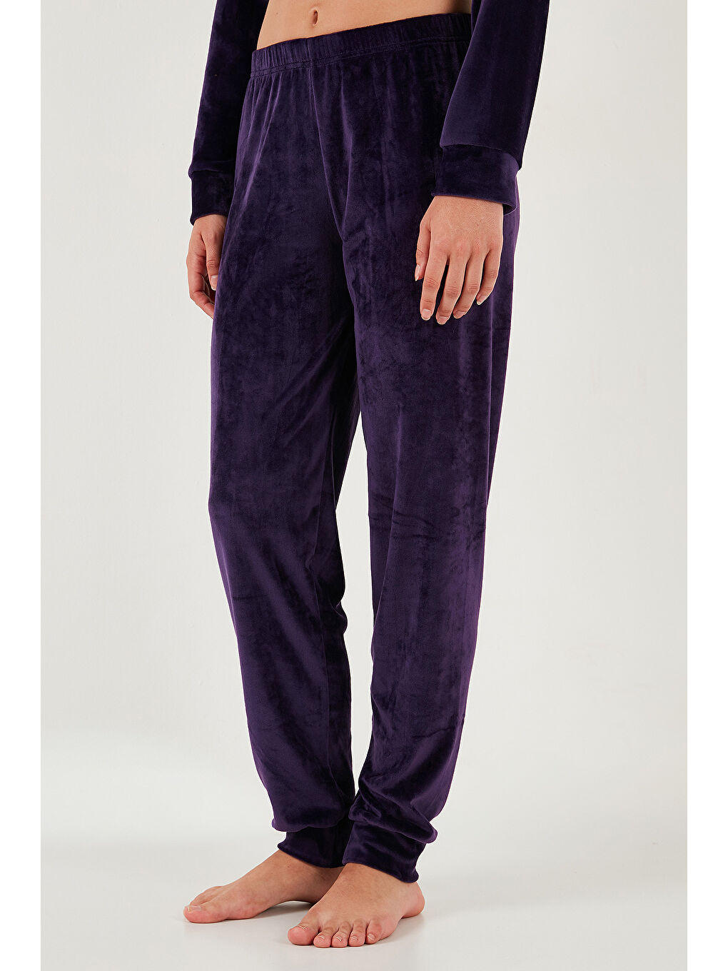 Mor Standart Fit Bisiklet Yaka Kadın Pijama Takımı 6094201-4