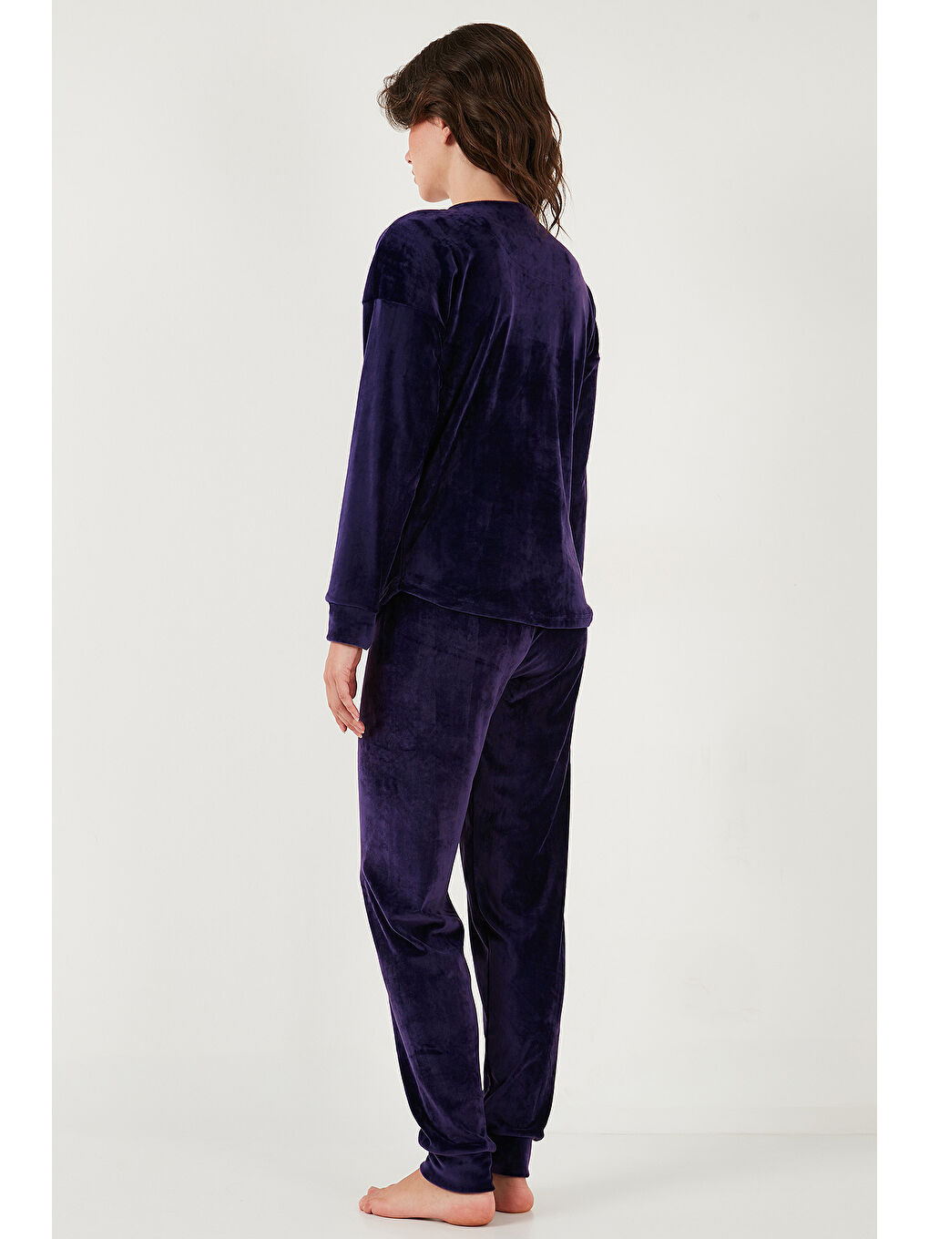 Mor Standart Fit Bisiklet Yaka Kadın Pijama Takımı 6094201-6