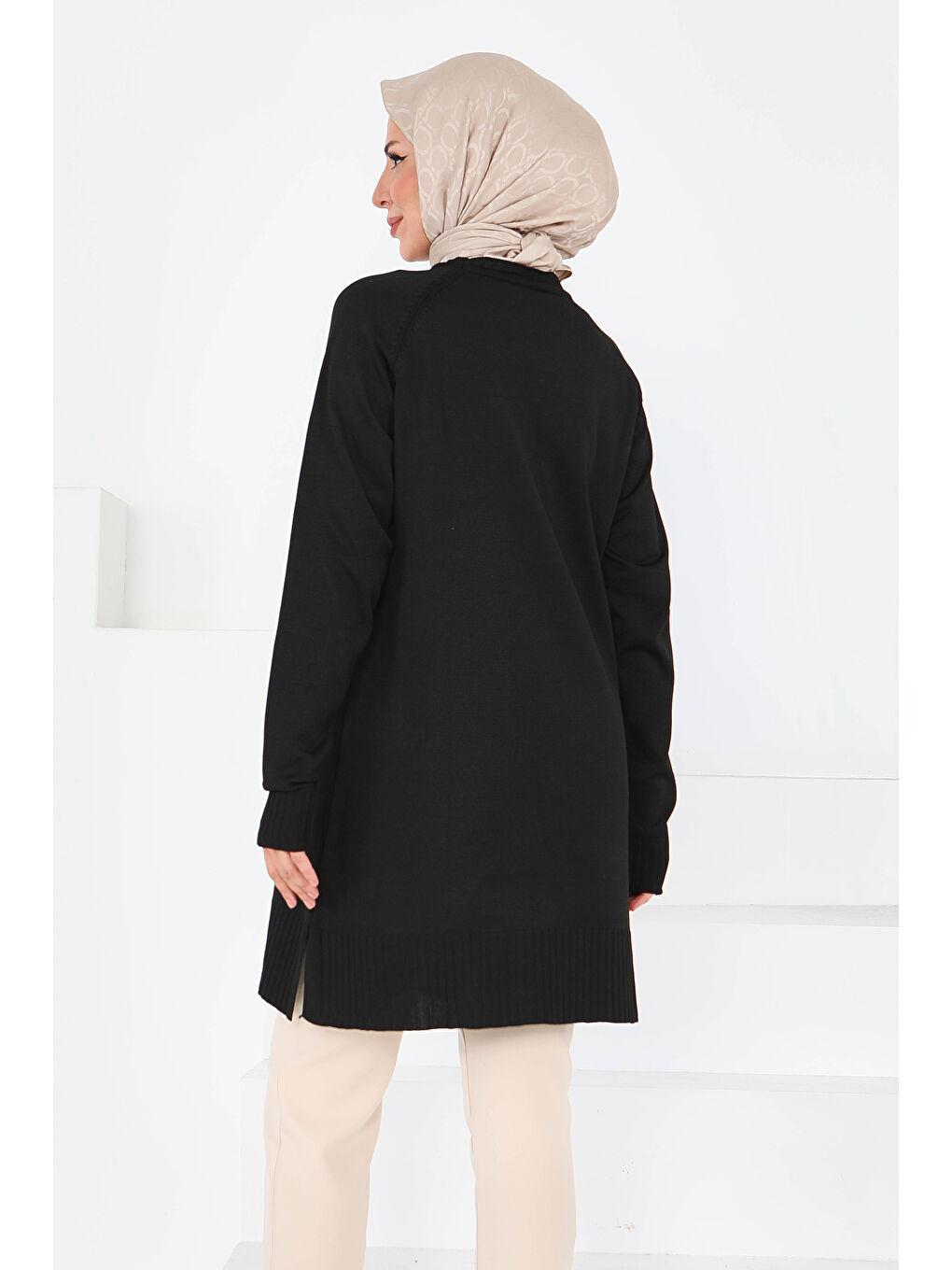 Fitilli Triko Tunik Siyah - 27795-SIYAH-1