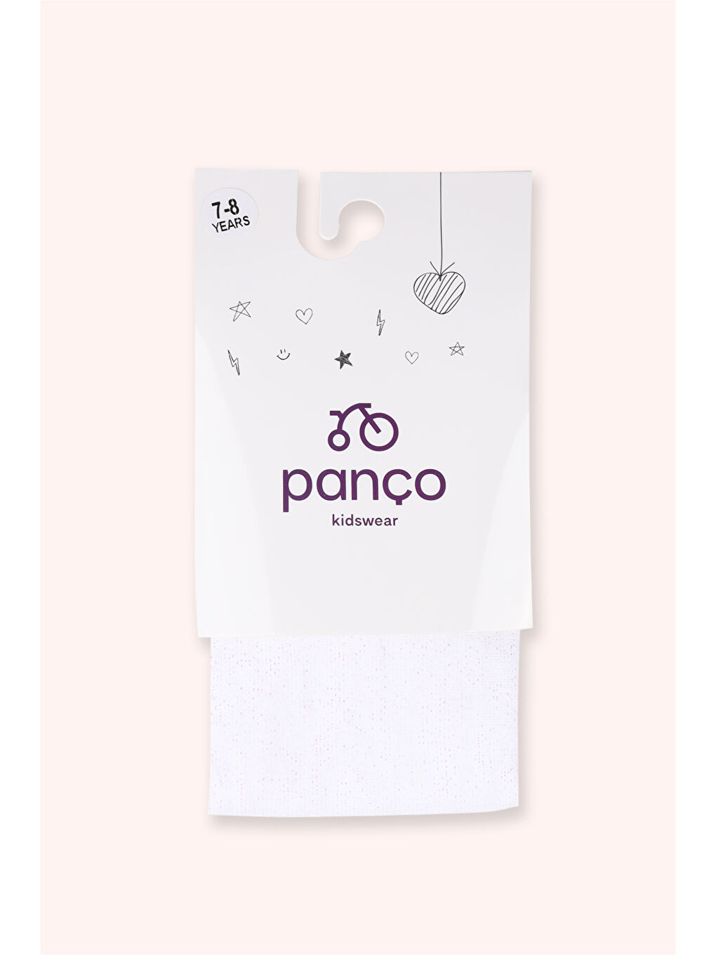 Kız Çocuk Sim Detaylı Beyaz Külotlu Çorap-1