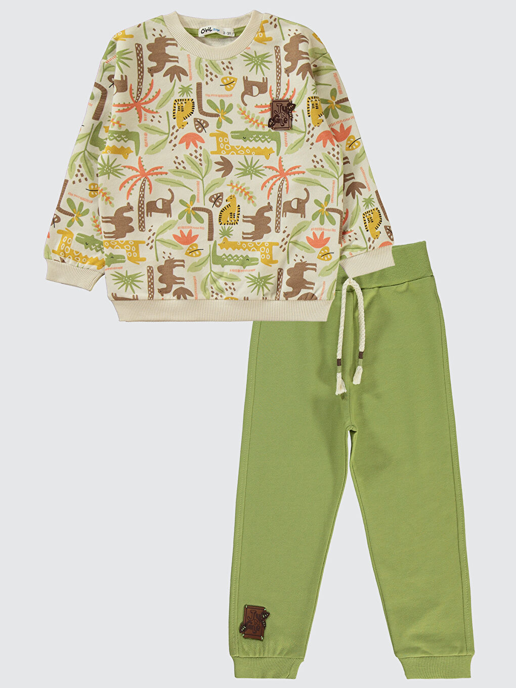 Boys Erkek Çocuk Eşofman Takımı 2-5 Yaş Yağ Yeşili
