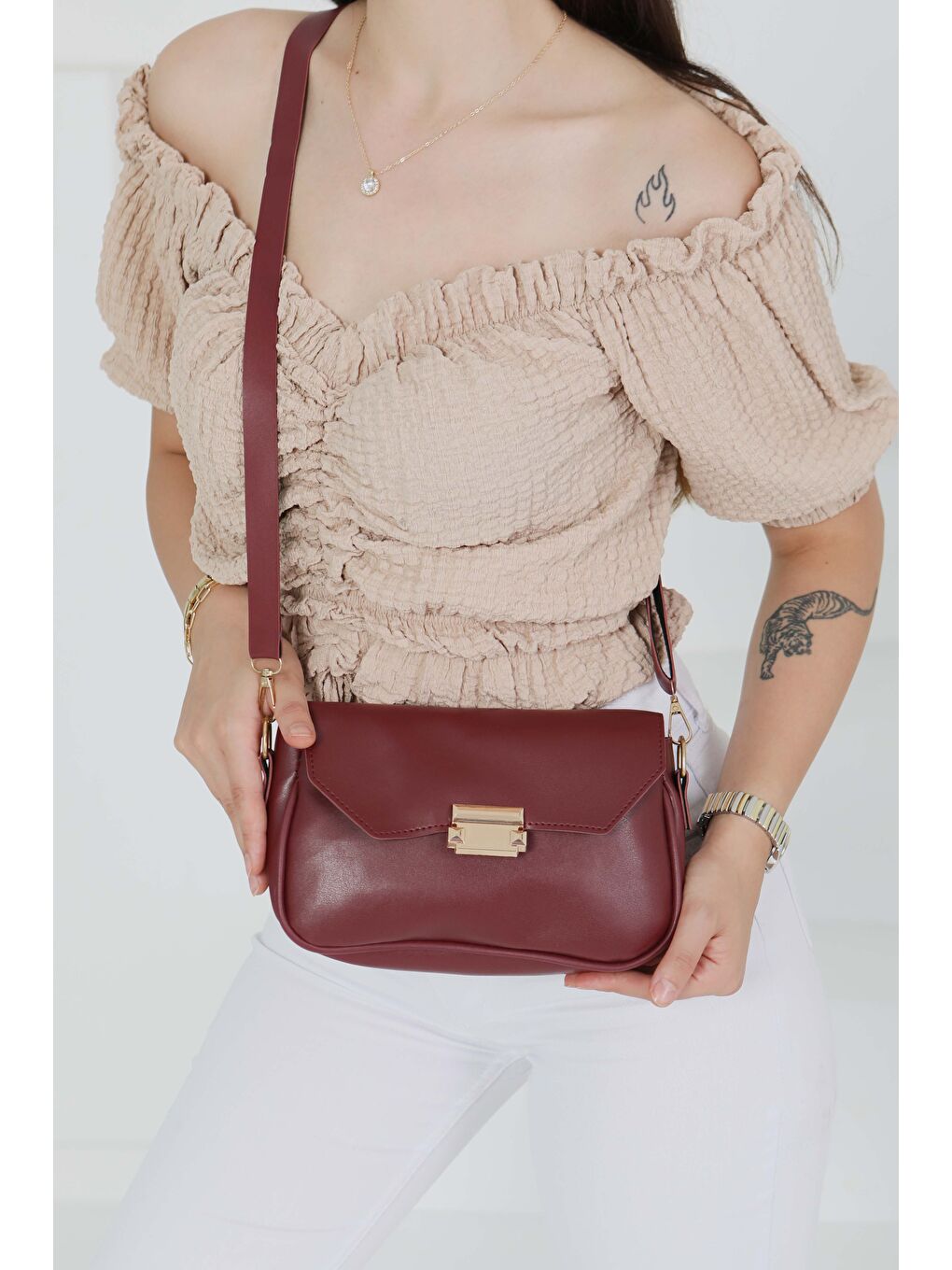 Kadın Bordo Çanta - 27489-2