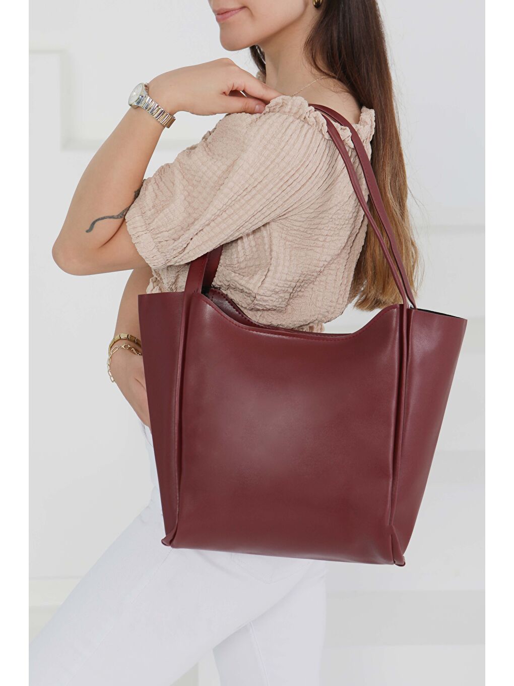 Kadın Bordo Kol Çantası - 27490