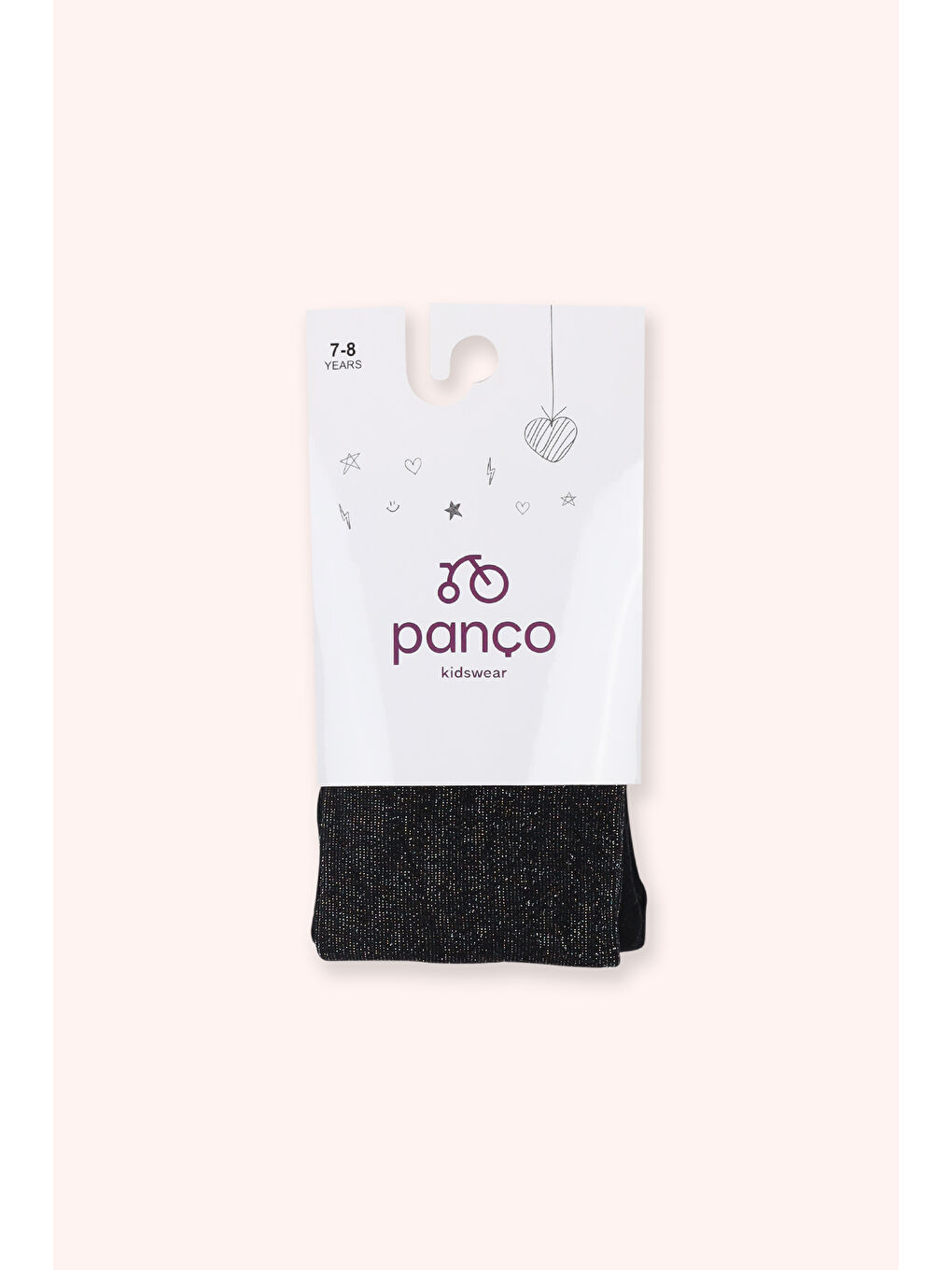 Kız Çocuk Sim Detaylı Siyah Külotlu Çorap-1